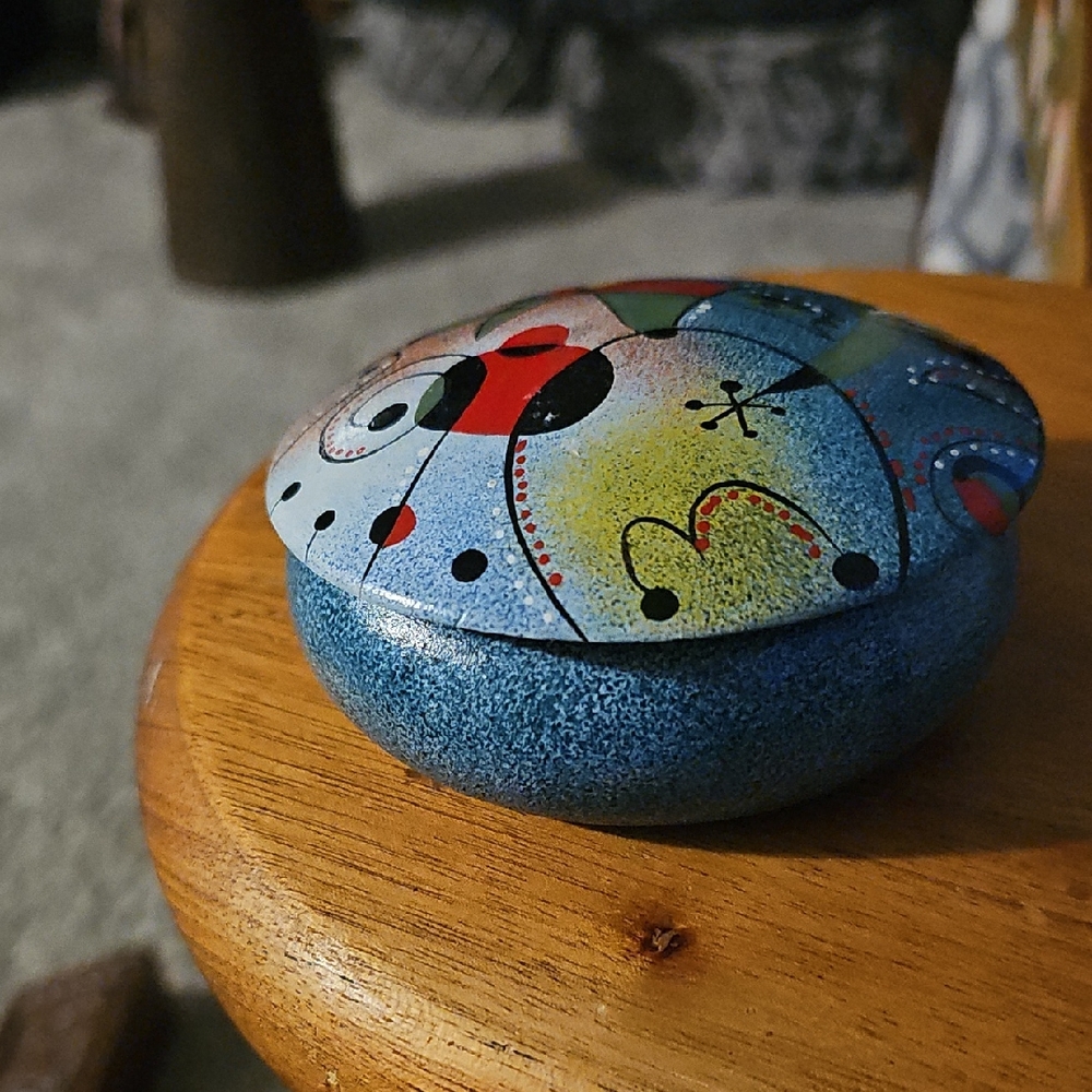 Abstract Blue and Red Decorative Box